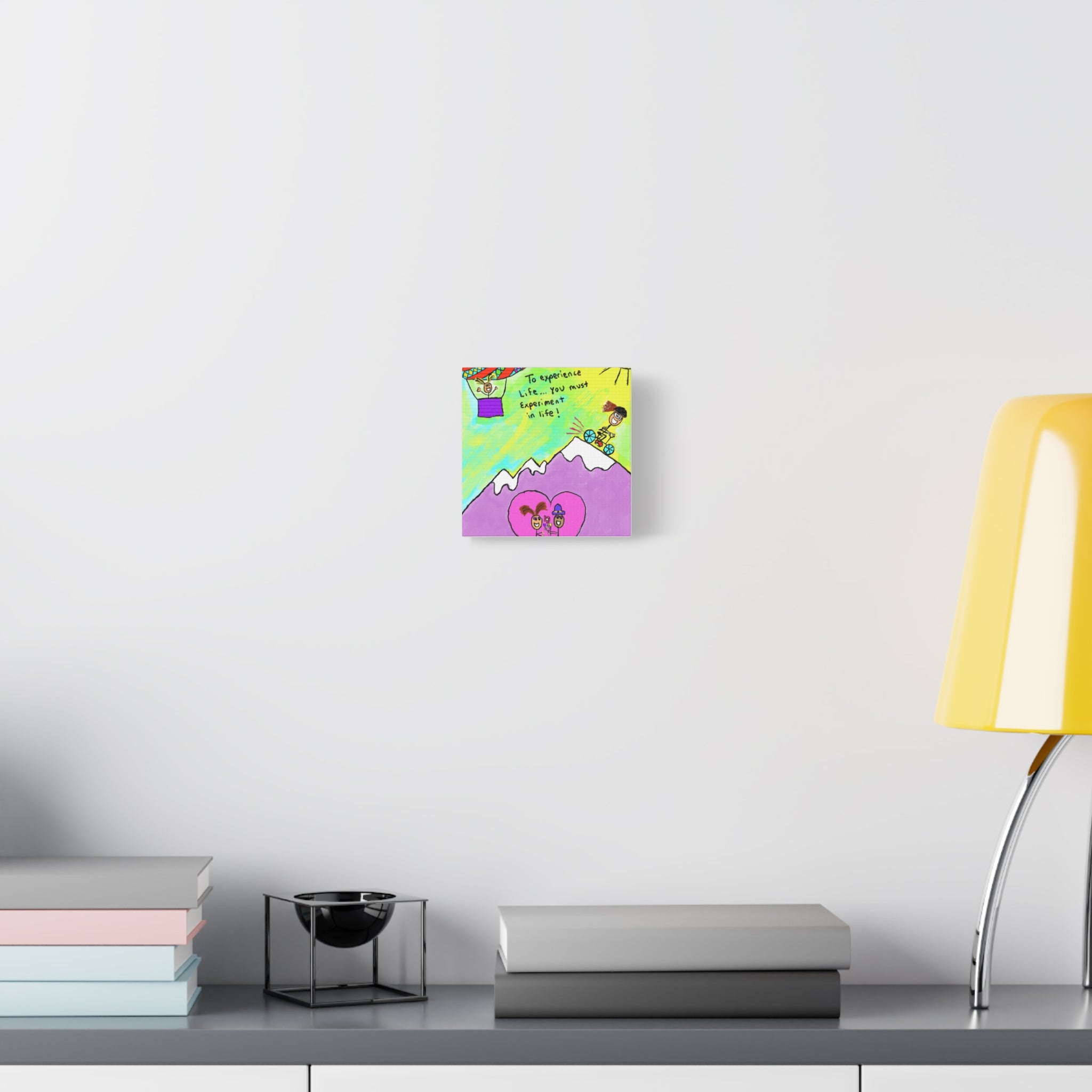 Inspirational Canvas Art "Experience and  Experiment in Life" — Whimsical Illustration