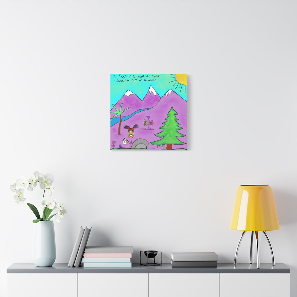 Inspirational Canvas Art "Home" — Whimsical Illustration