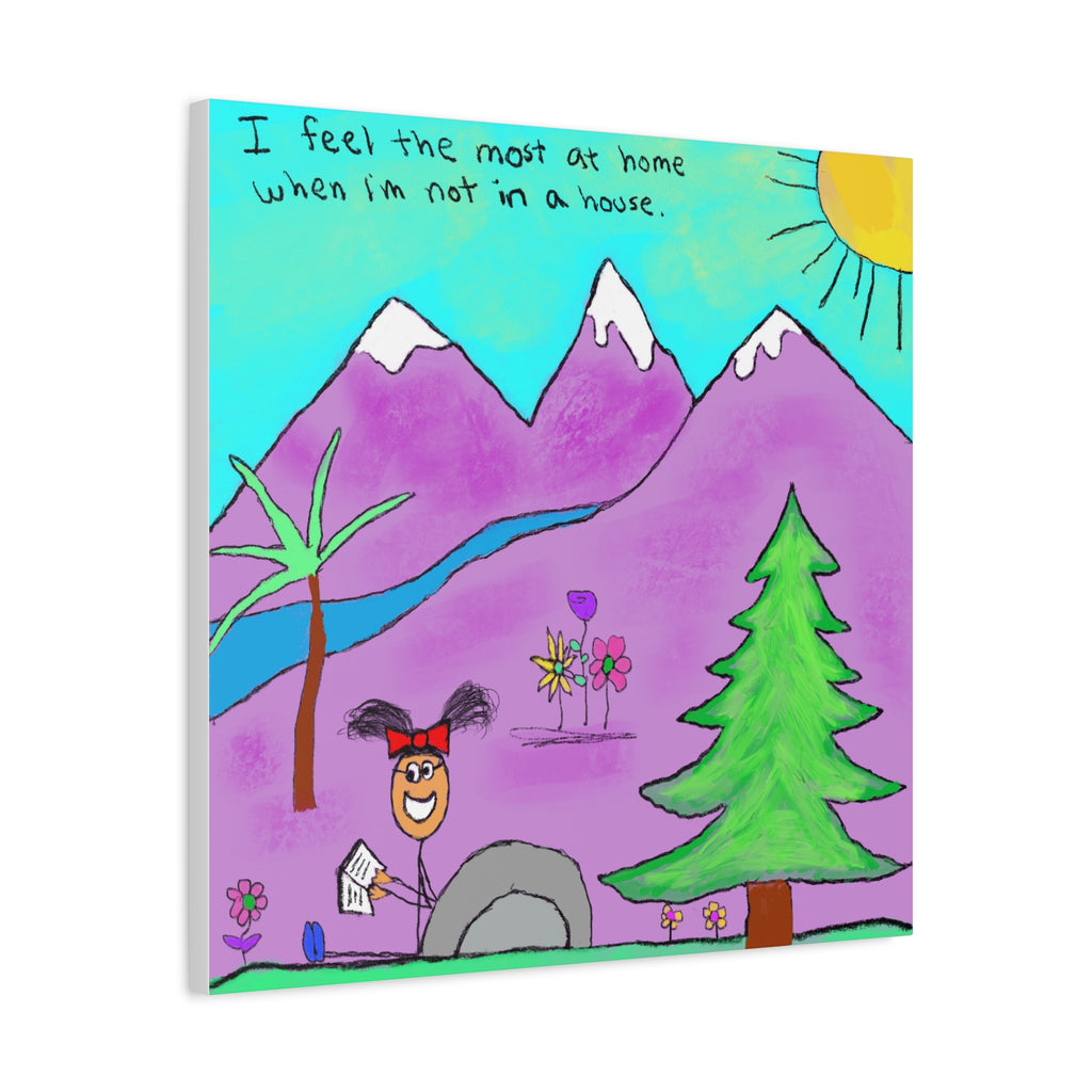 Inspirational Canvas Art "Home" — Whimsical Illustration