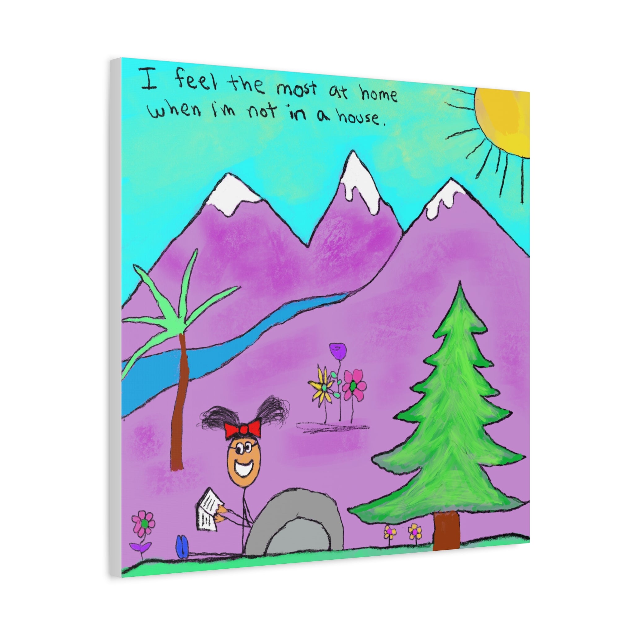 Inspirational Canvas Art "Home" — Whimsical Illustration