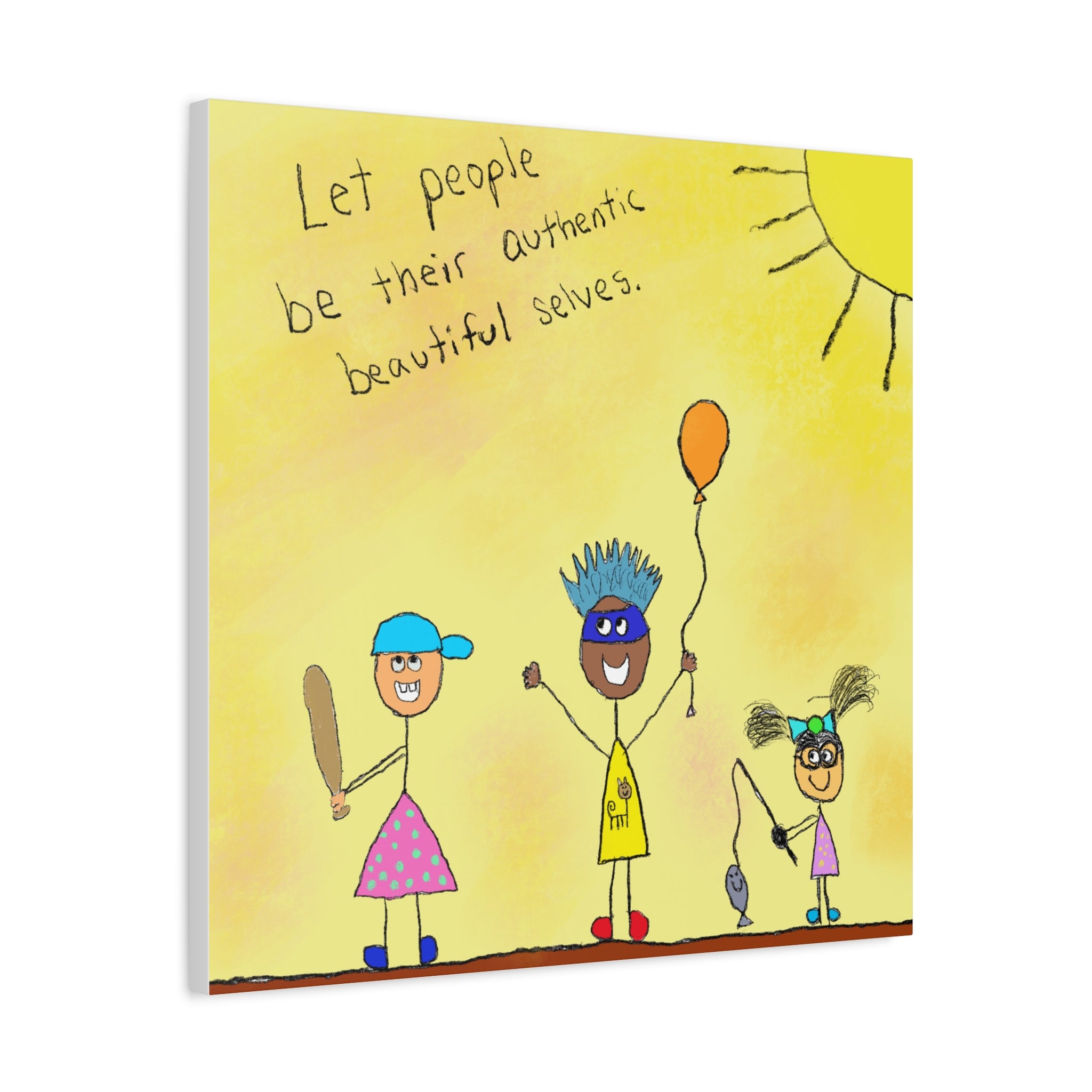 Inspirational Canvas Art "Authentic Selves" — Whimsical Illustration