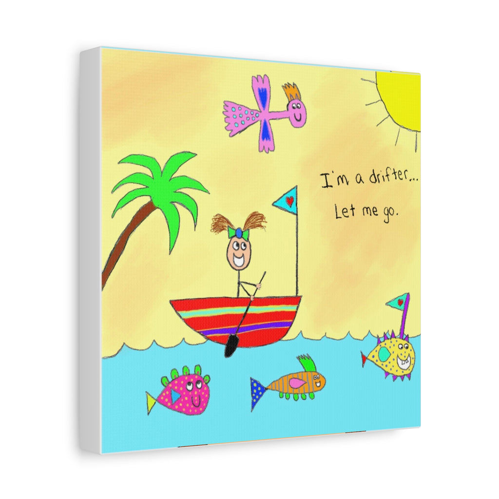 Inspirational Canvas Art "I’m A Drifter" — Whimsical Illustration
