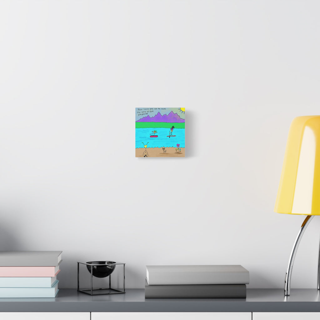 Inspirational Canvas Art "The World Is A Playground" — Whimsical Illustration
