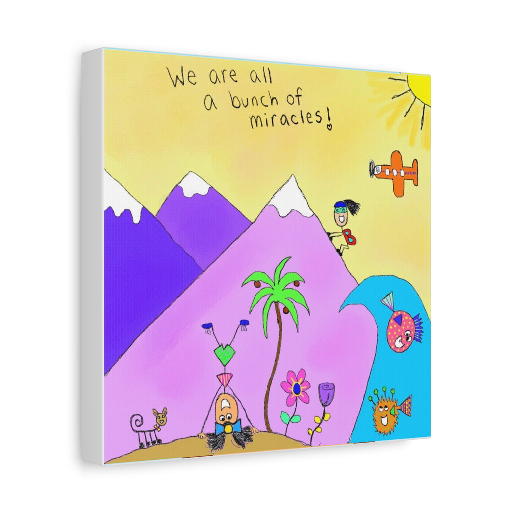 Inspirational Canvas Art "A Bunch of Miracles" — Whimsical Illustration