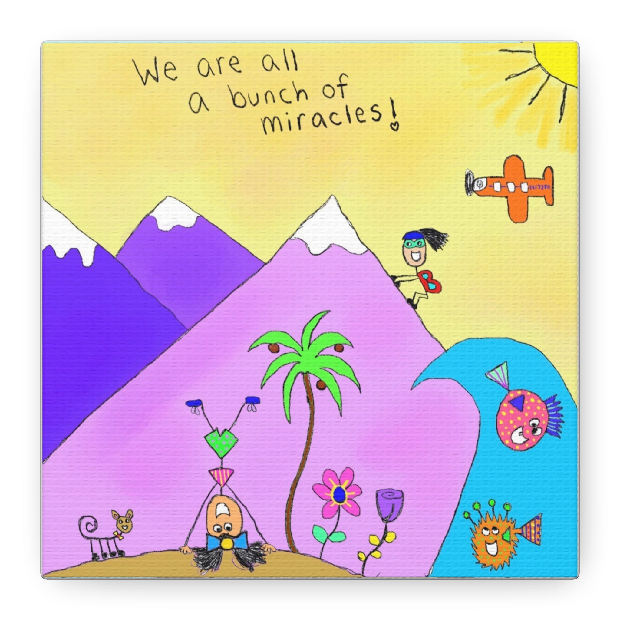 Inspirational Canvas Art "A Bunch of Miracles" — Whimsical Illustration