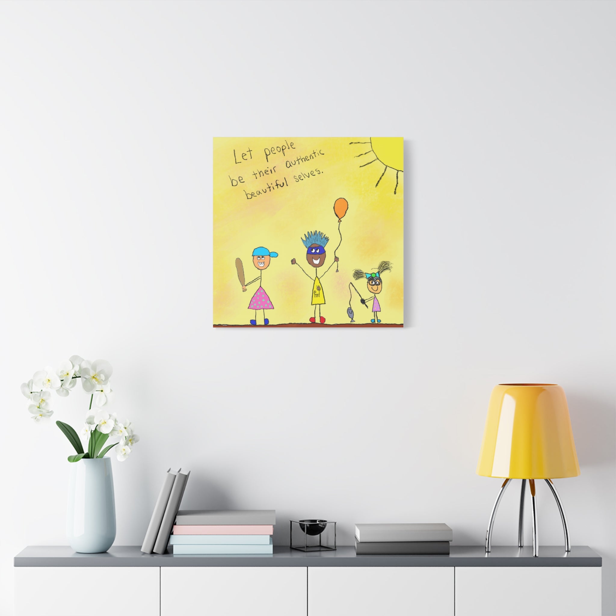 Inspirational Canvas Art "Authentic Selves" — Whimsical Illustration