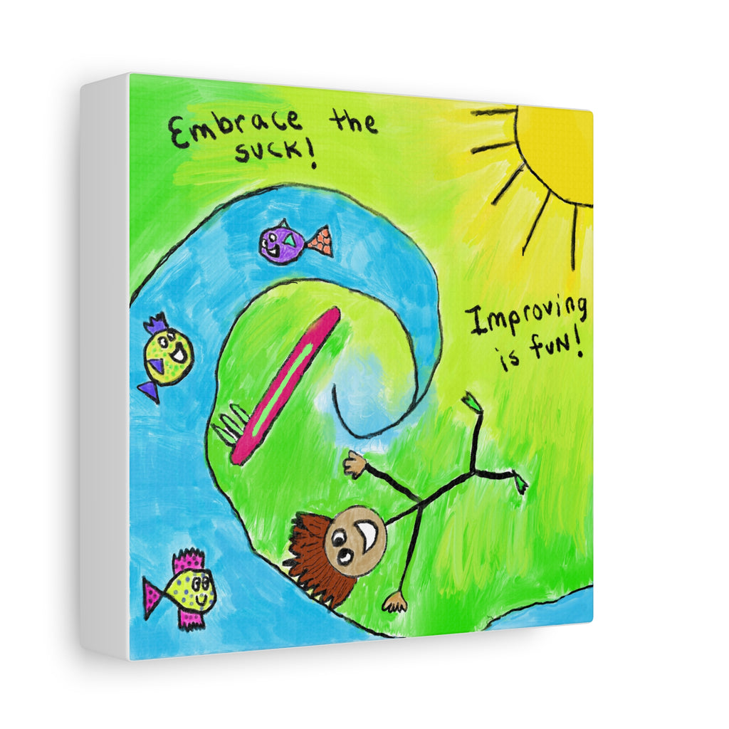 Inspirational Canvas Art "Embrace the Suck" — Whimsical Illustration