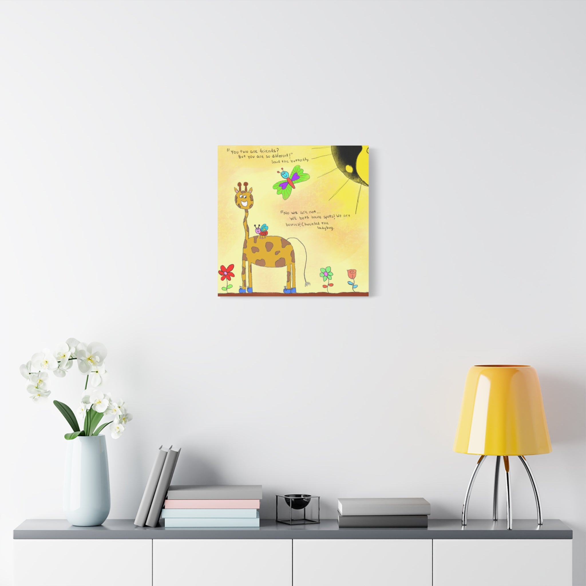 Inspirational Canvas Art "Ying and Yang friendship " — Whimsical Illustration