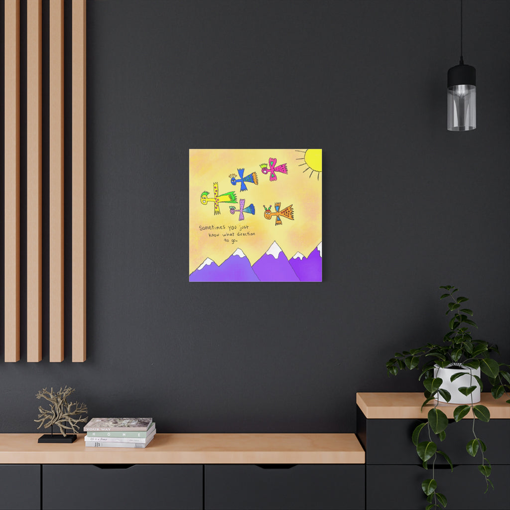 Inspirational Canvas Art "Sometimes You Just Know" — Whimsical Illustration