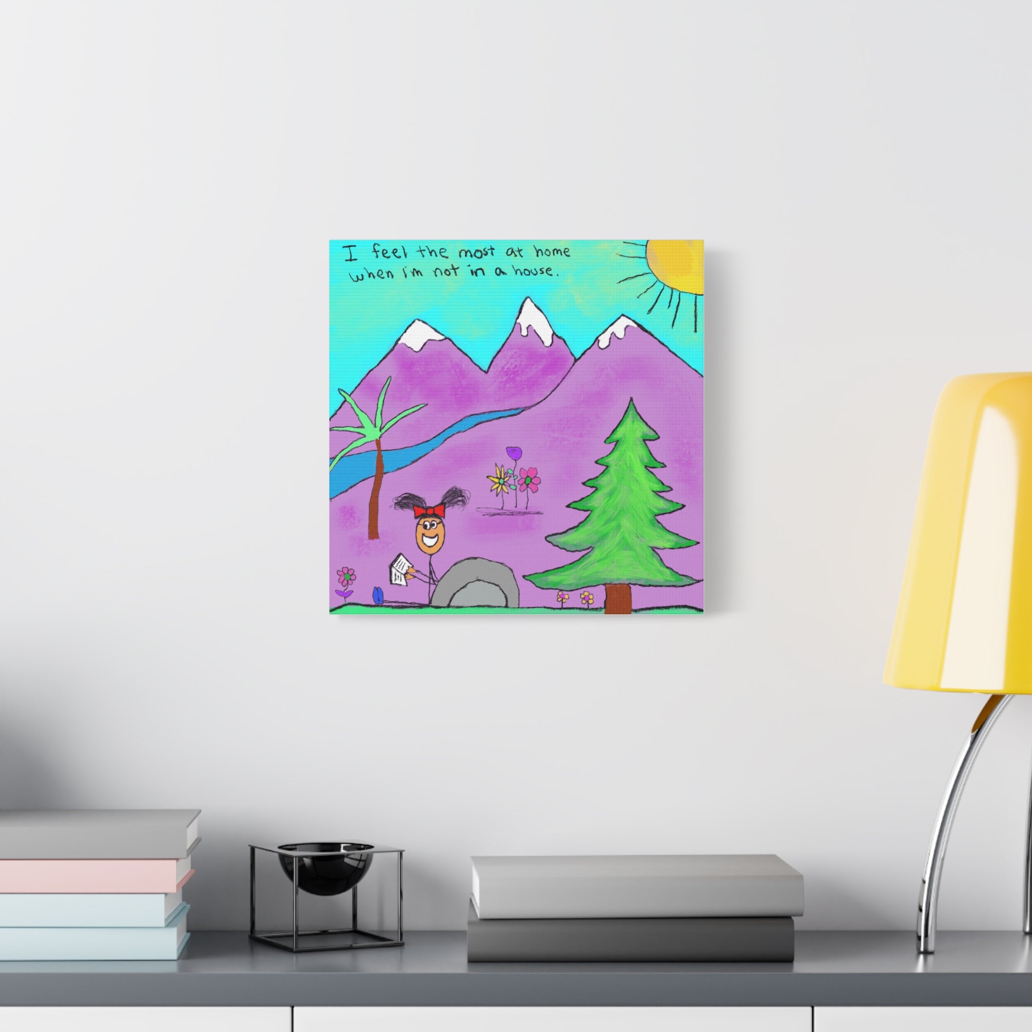 Inspirational Canvas Art "Home" — Whimsical Illustration