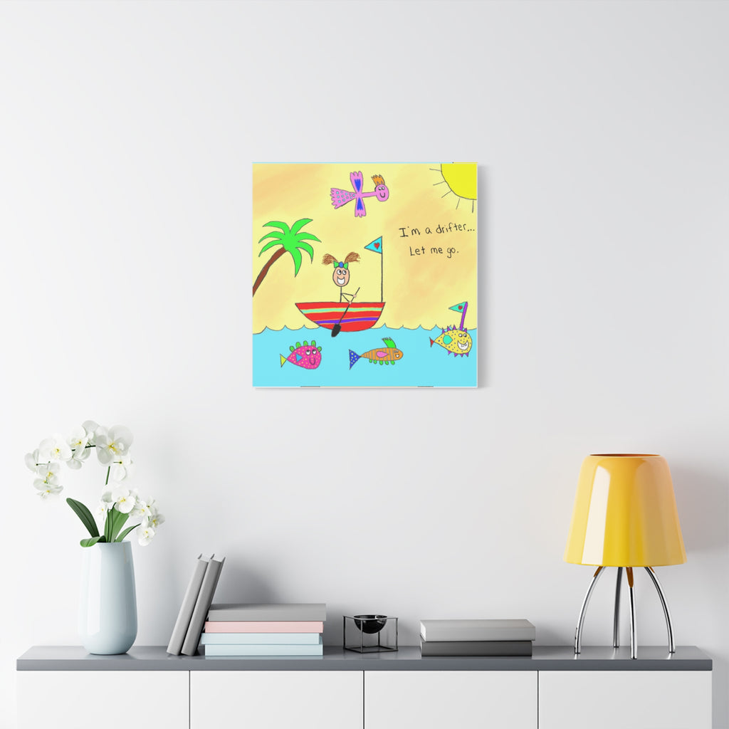 Inspirational Canvas Art "I’m A Drifter" — Whimsical Illustration