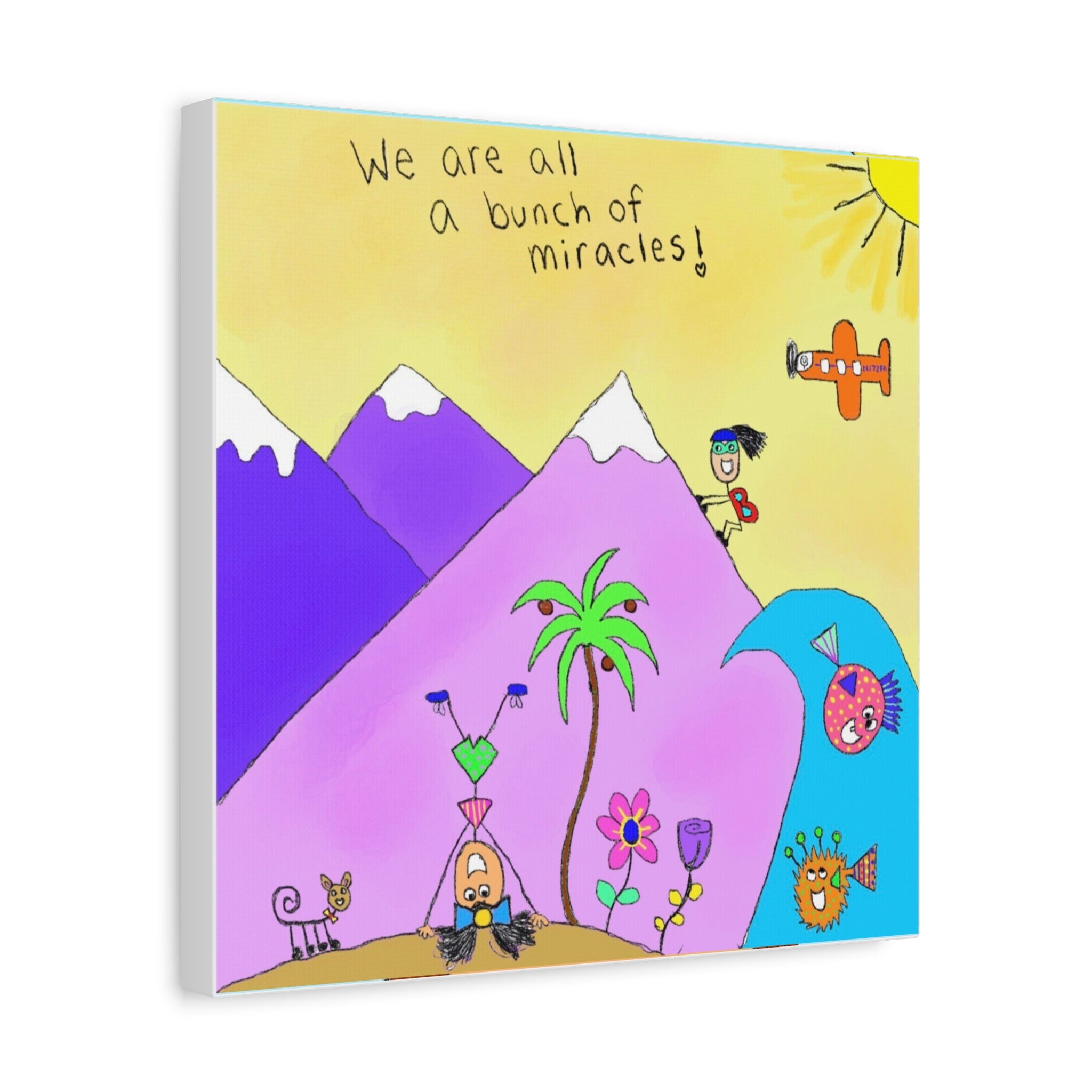 Inspirational Canvas Art "A Bunch of Miracles" — Whimsical Illustration