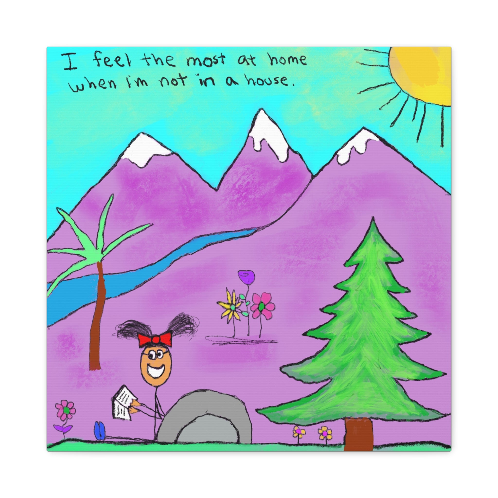 Inspirational Canvas Art "Home" — Whimsical Illustration