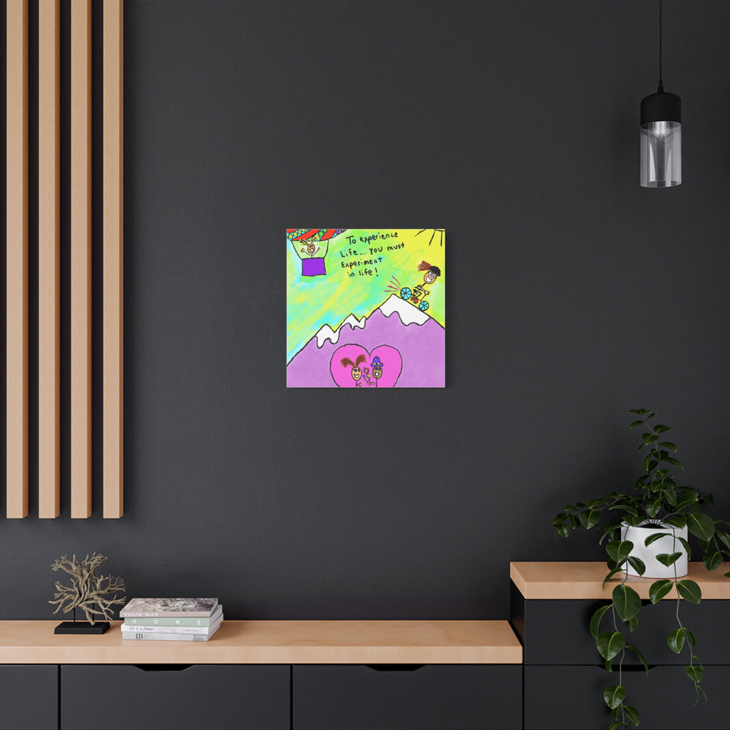 Inspirational Canvas Art "Experience and  Experiment in Life" — Whimsical Illustration