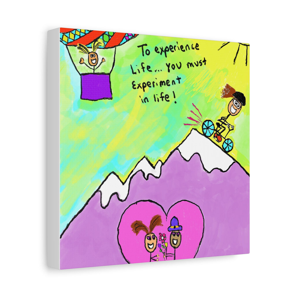 Inspirational Canvas Art "Experience and  Experiment in Life" — Whimsical Illustration