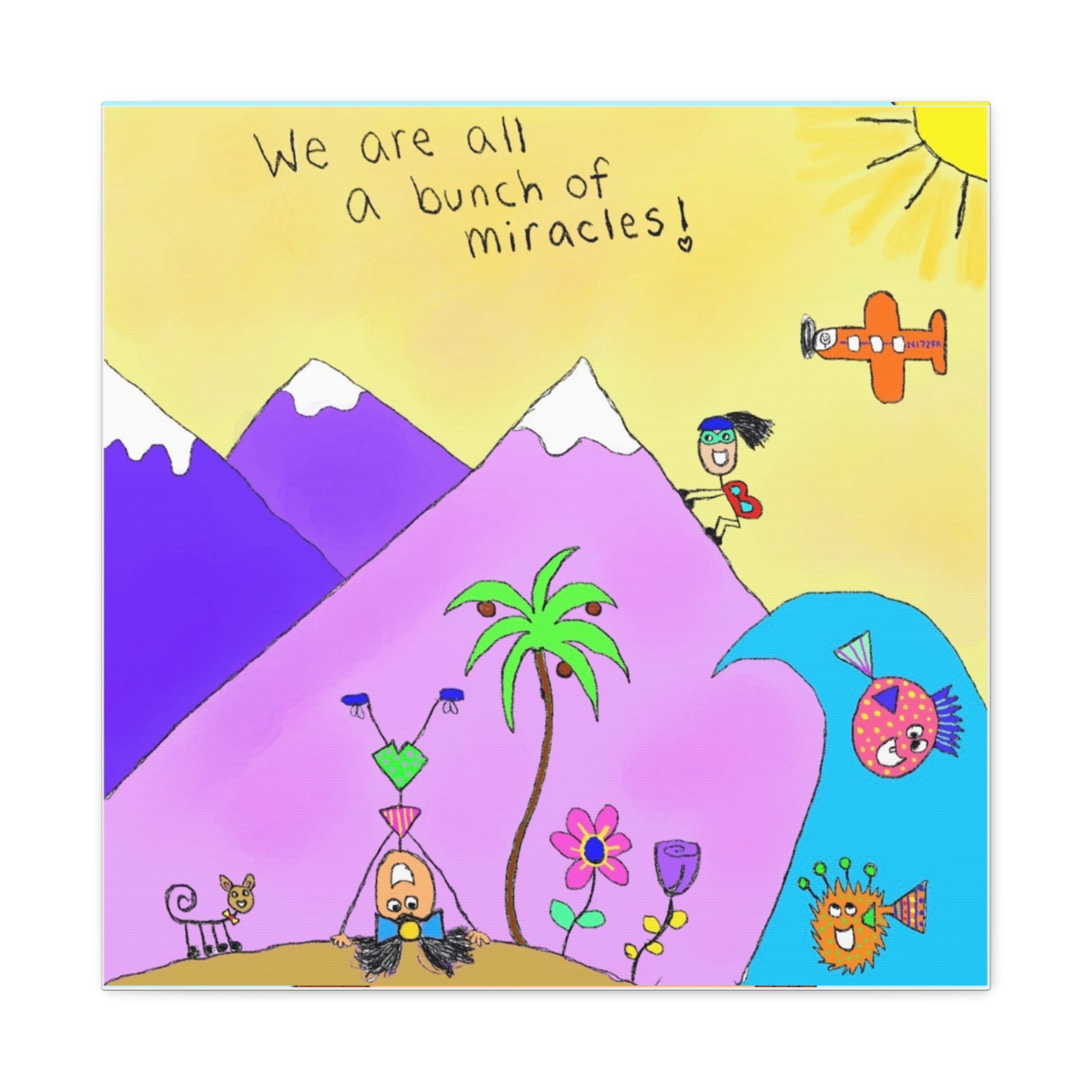 Inspirational Canvas Art "A Bunch of Miracles" — Whimsical Illustration