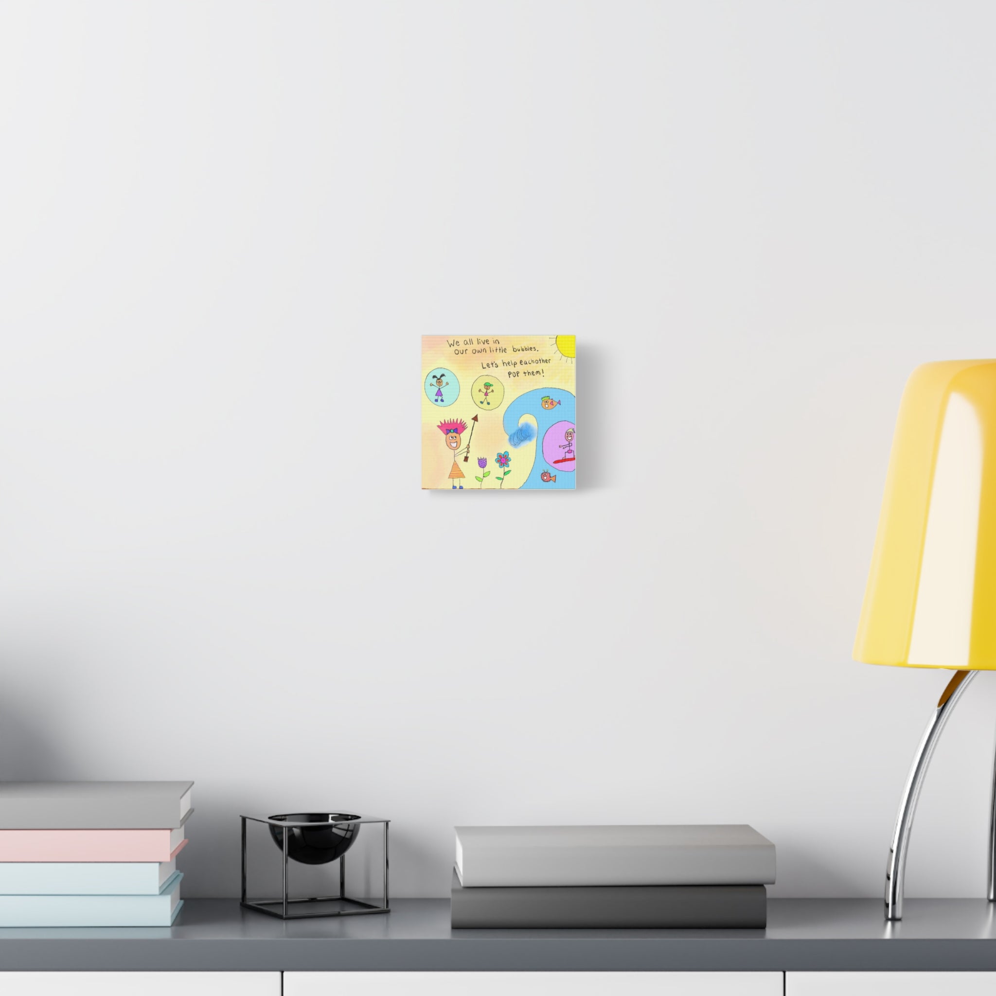 Inspirational Canvas Art "Popping Bubbles" — Whimsical Illustration