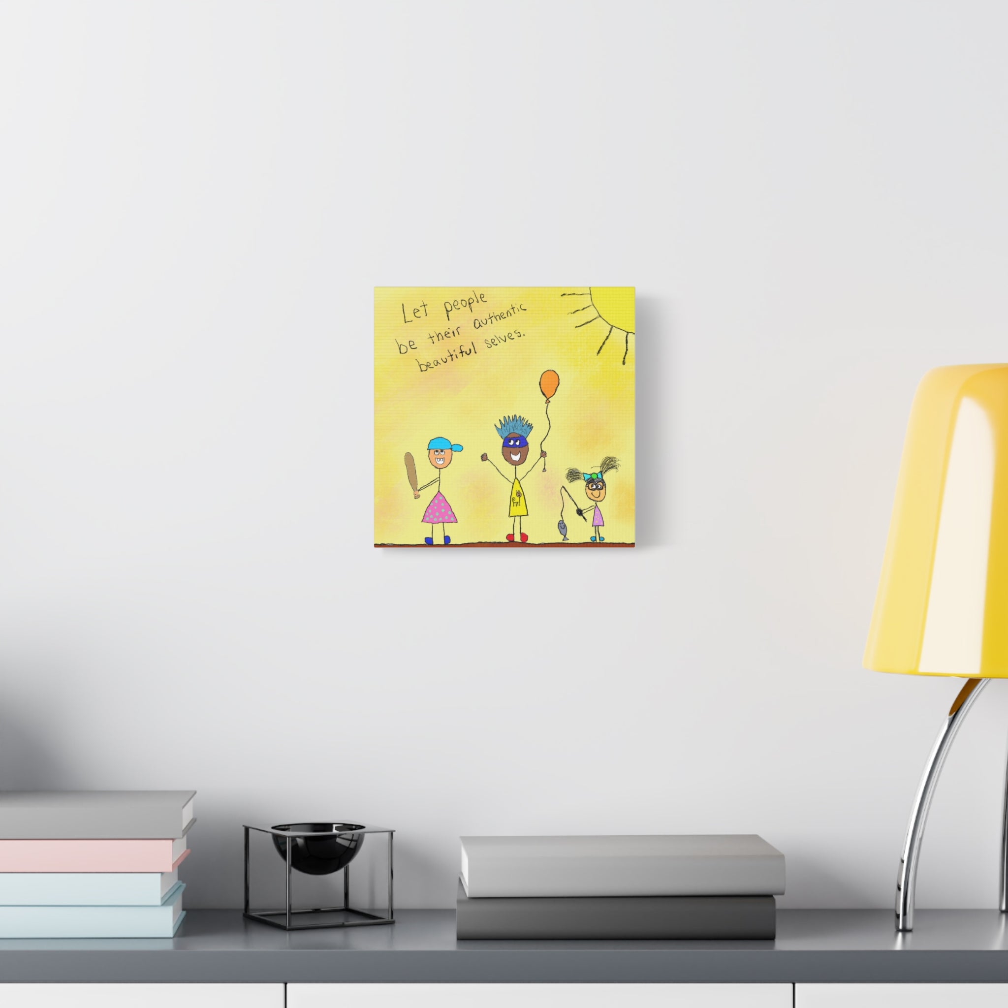 Inspirational Canvas Art "Authentic Selves" — Whimsical Illustration