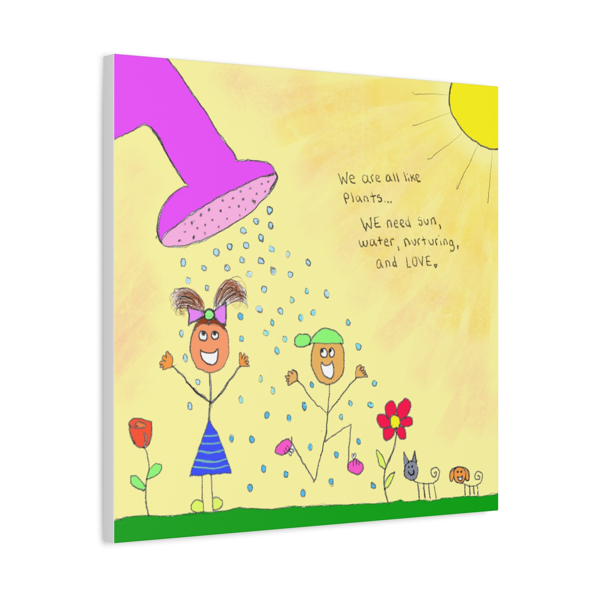 Inspirational Canvas Art "We Are Like Plants" — Whimsical Illustration