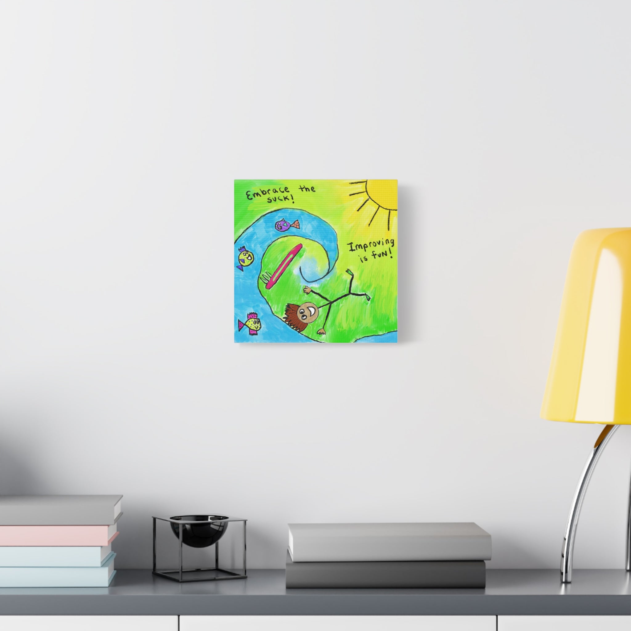 Inspirational Canvas Art "Embrace the Suck" — Whimsical Illustration