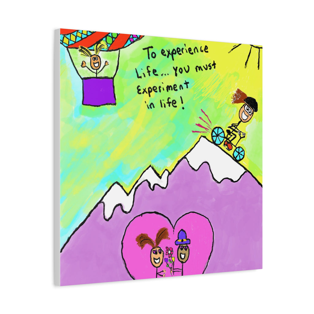 Inspirational Canvas Art "Experience and  Experiment in Life" — Whimsical Illustration