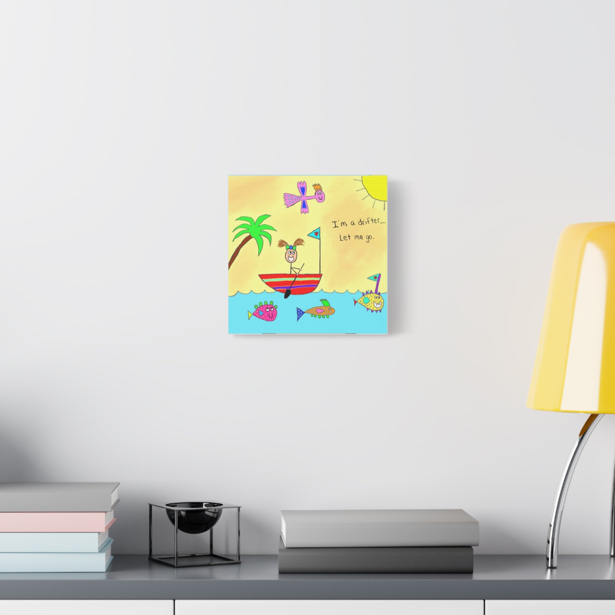 Inspirational Canvas Art "I’m A Drifter" — Whimsical Illustration