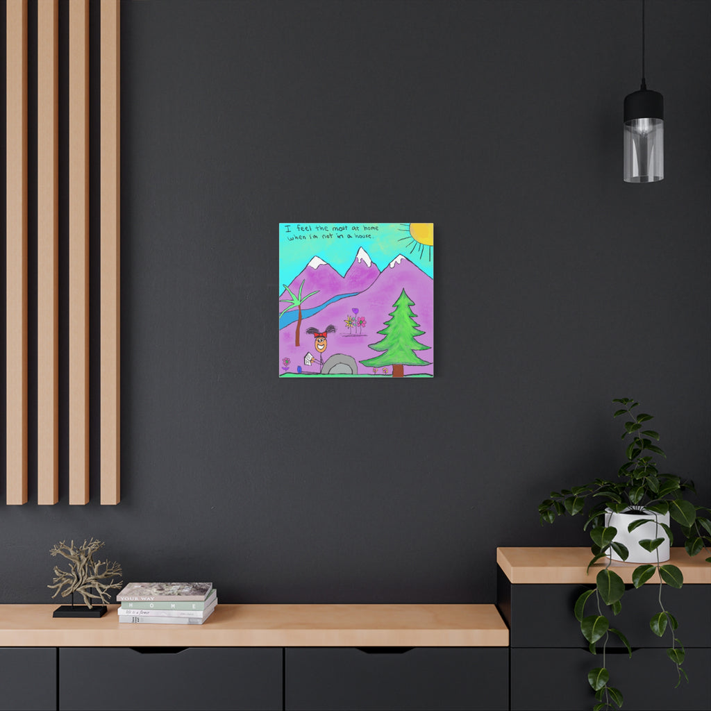 Inspirational Canvas Art "Home" — Whimsical Illustration