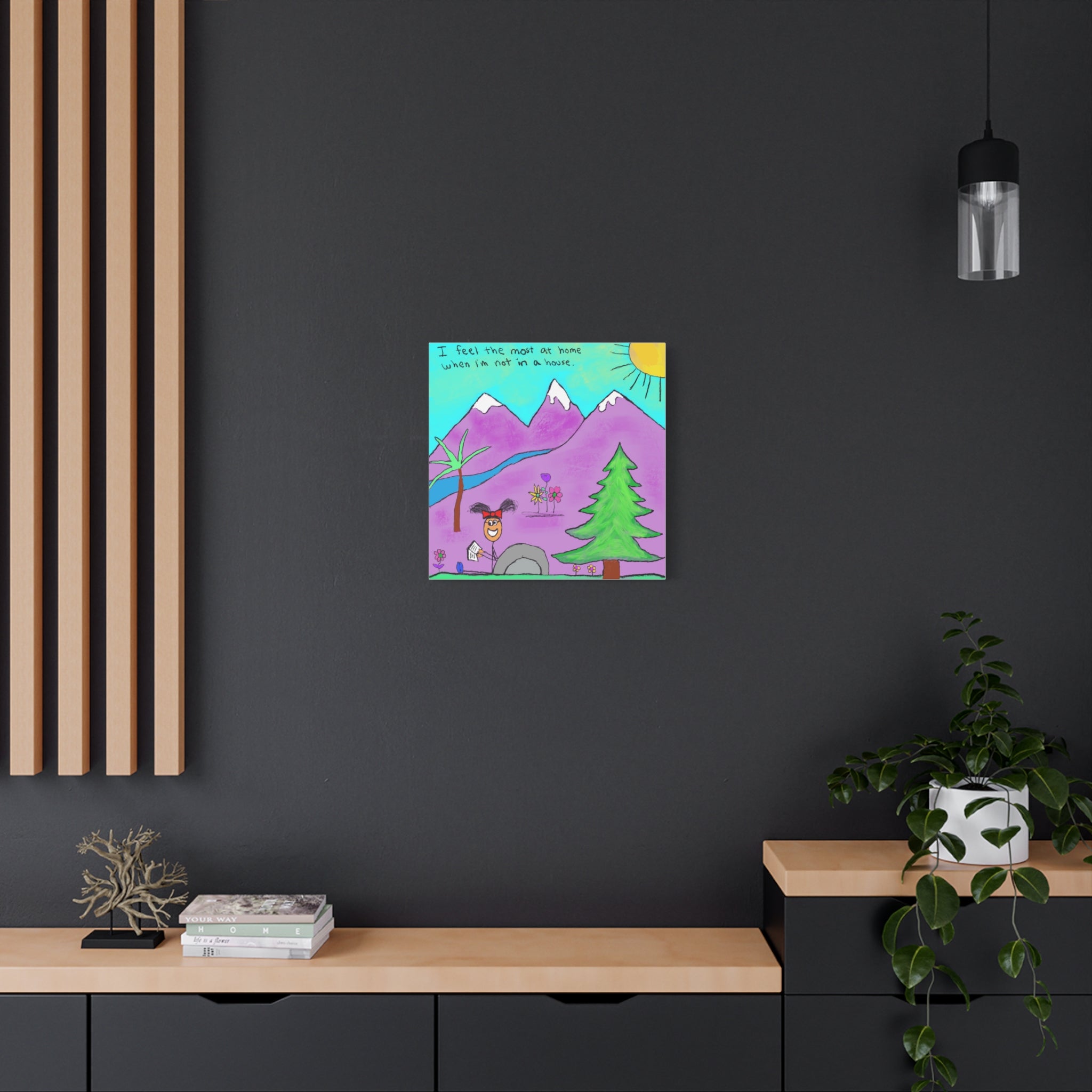 Inspirational Canvas Art "Home" — Whimsical Illustration