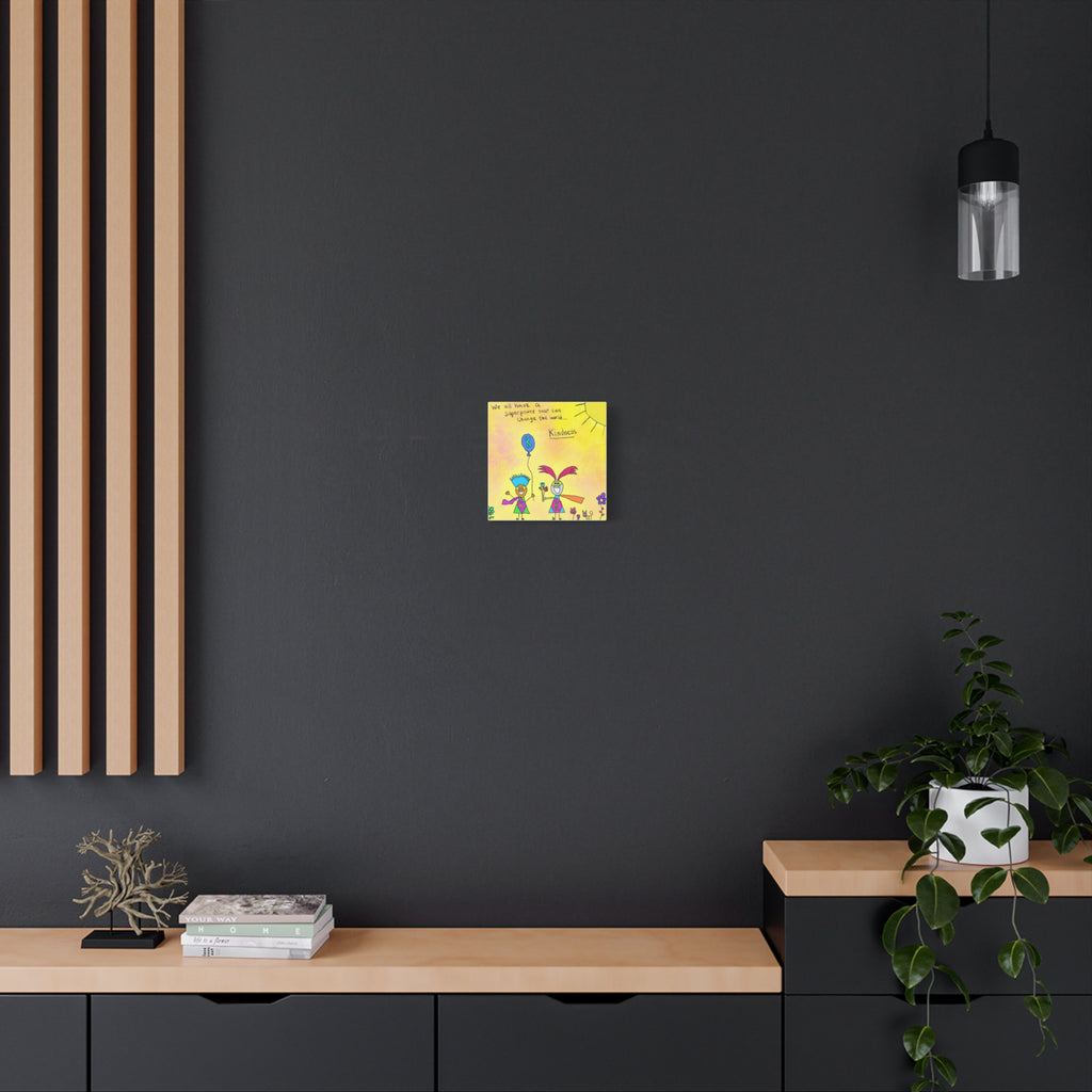 Inspirational Canvas Art "Kindness Superhero" — Whimsical Illustration