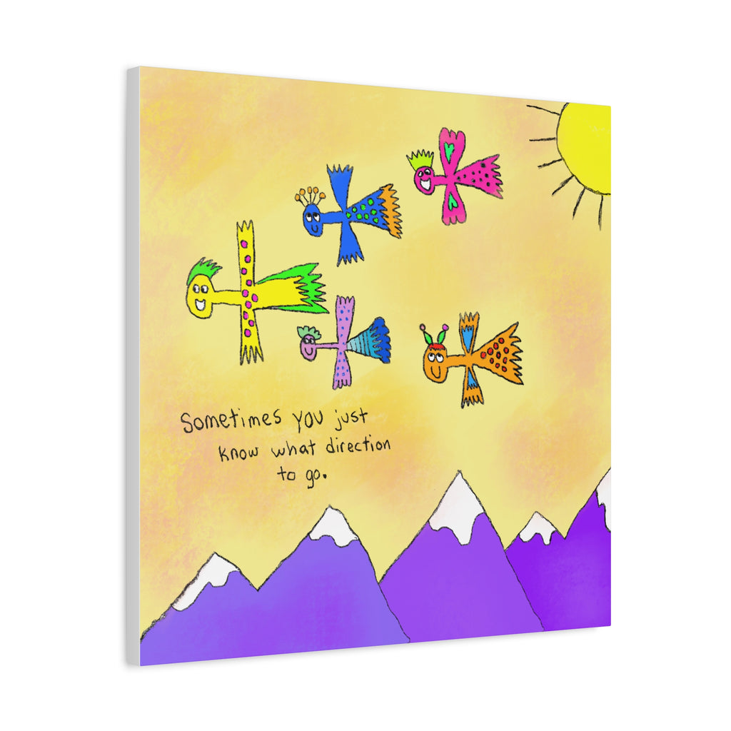 Inspirational Canvas Art "Sometimes You Just Know" — Whimsical Illustration