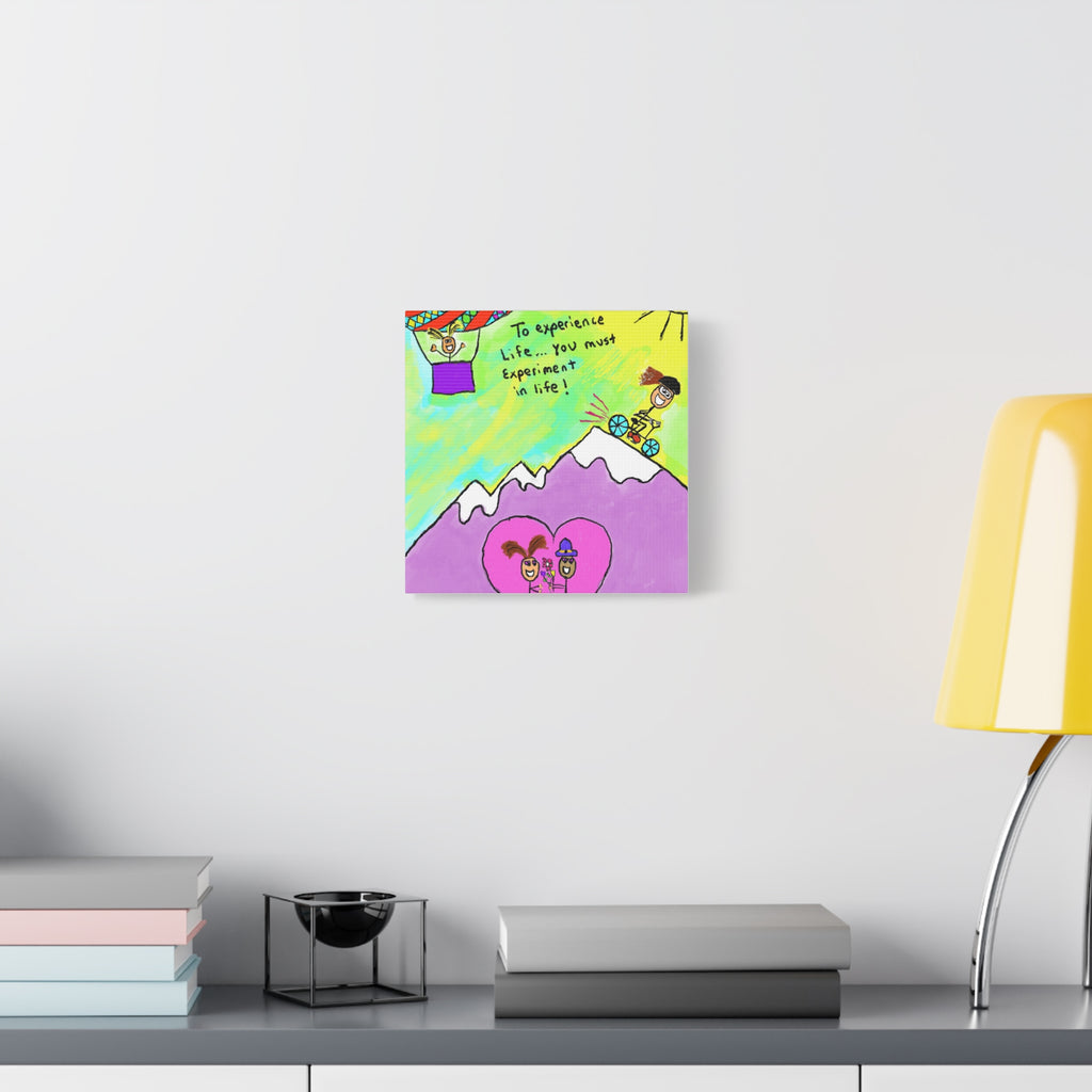 Inspirational Canvas Art "Experience and  Experiment in Life" — Whimsical Illustration