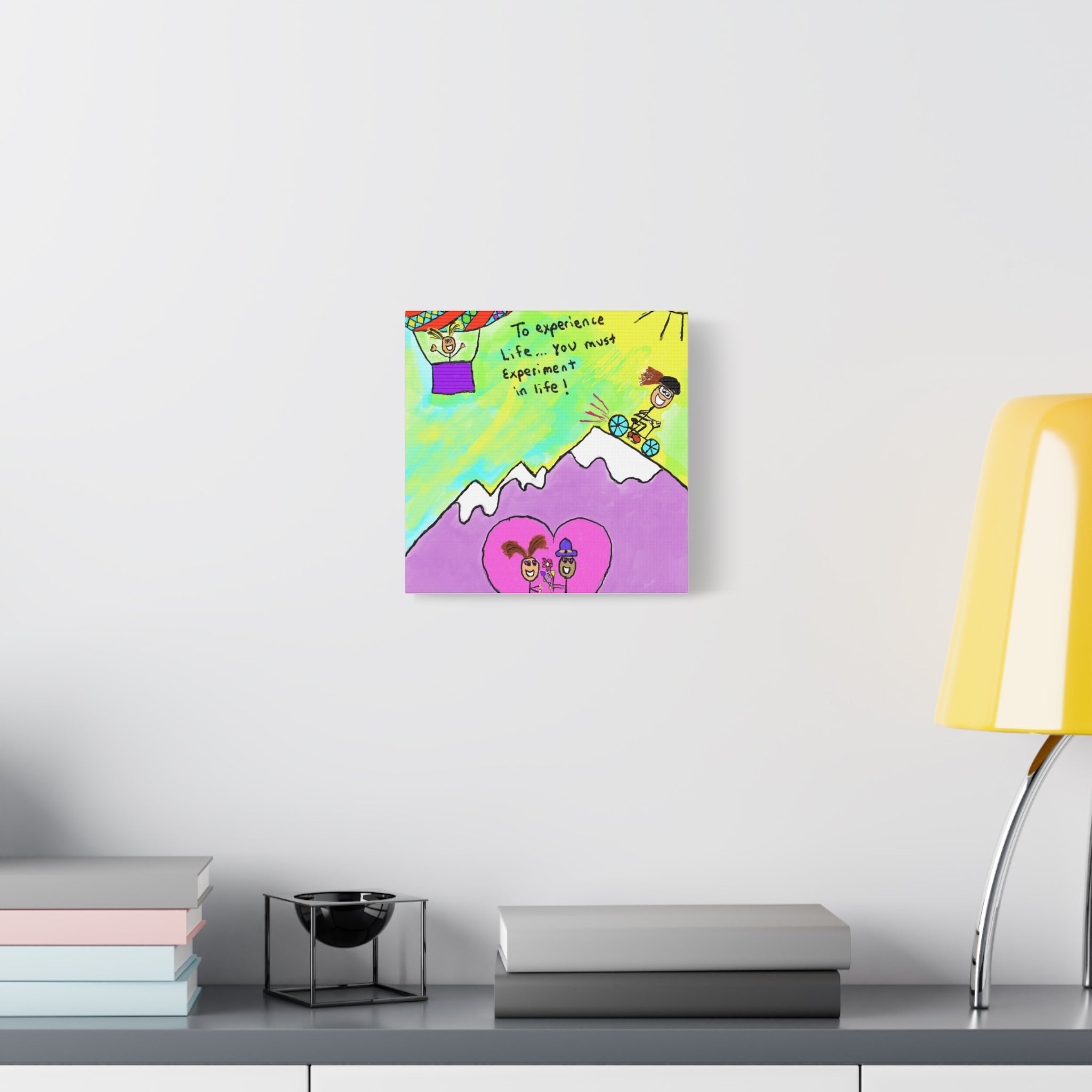 Inspirational Canvas Art "Experience and  Experiment in Life" — Whimsical Illustration
