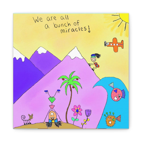 Inspirational Canvas Art "A Bunch of Miracles" — Whimsical Illustration