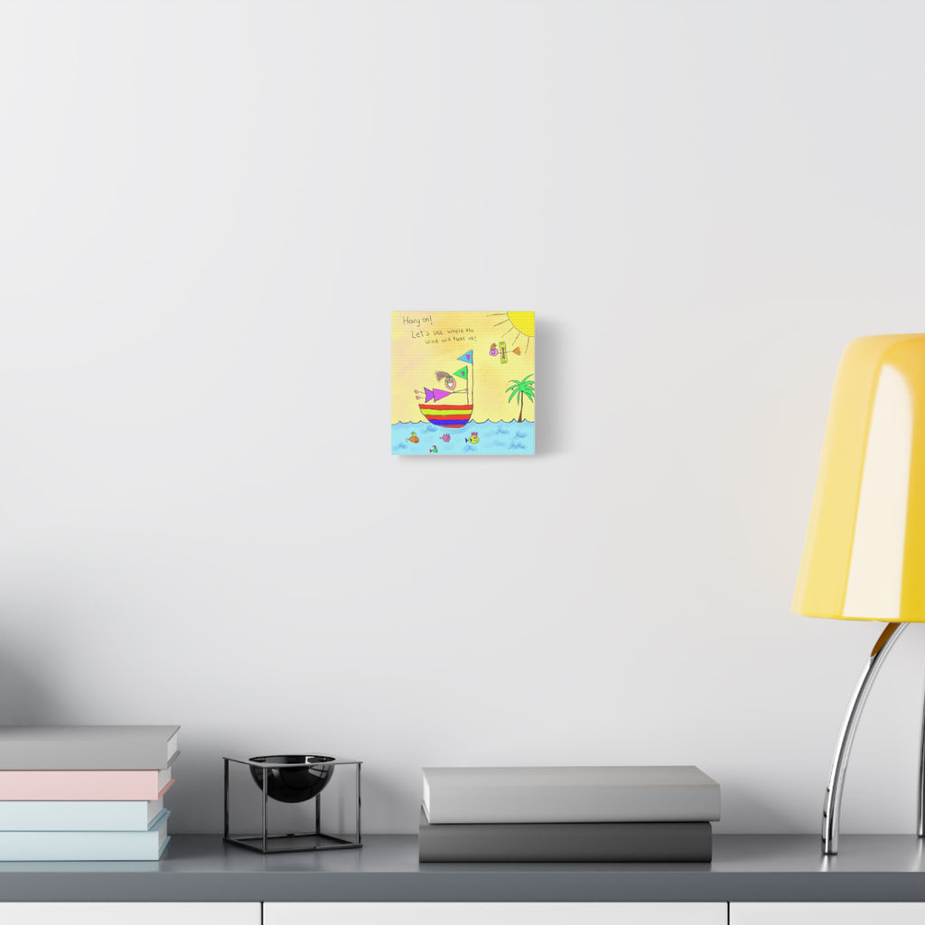 Inspirational Canvas Art "Where Will The Wind Take Us" — Whimsical Illustration