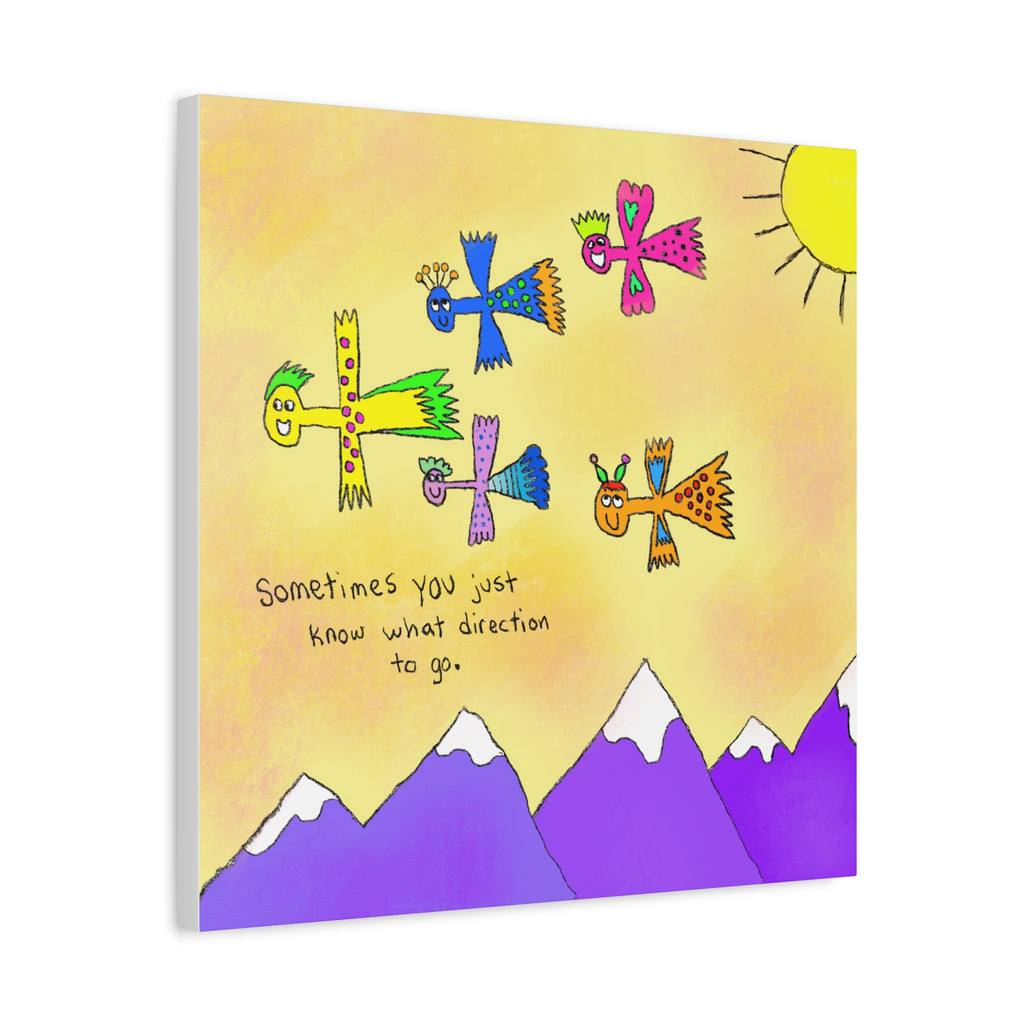 Inspirational Canvas Art "Sometimes You Just Know" — Whimsical Illustration