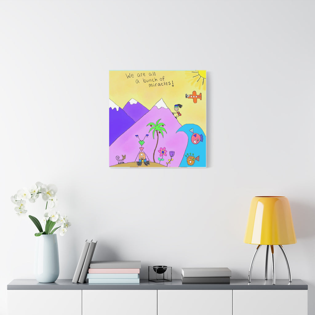 Inspirational Canvas Art "A Bunch of Miracles" — Whimsical Illustration