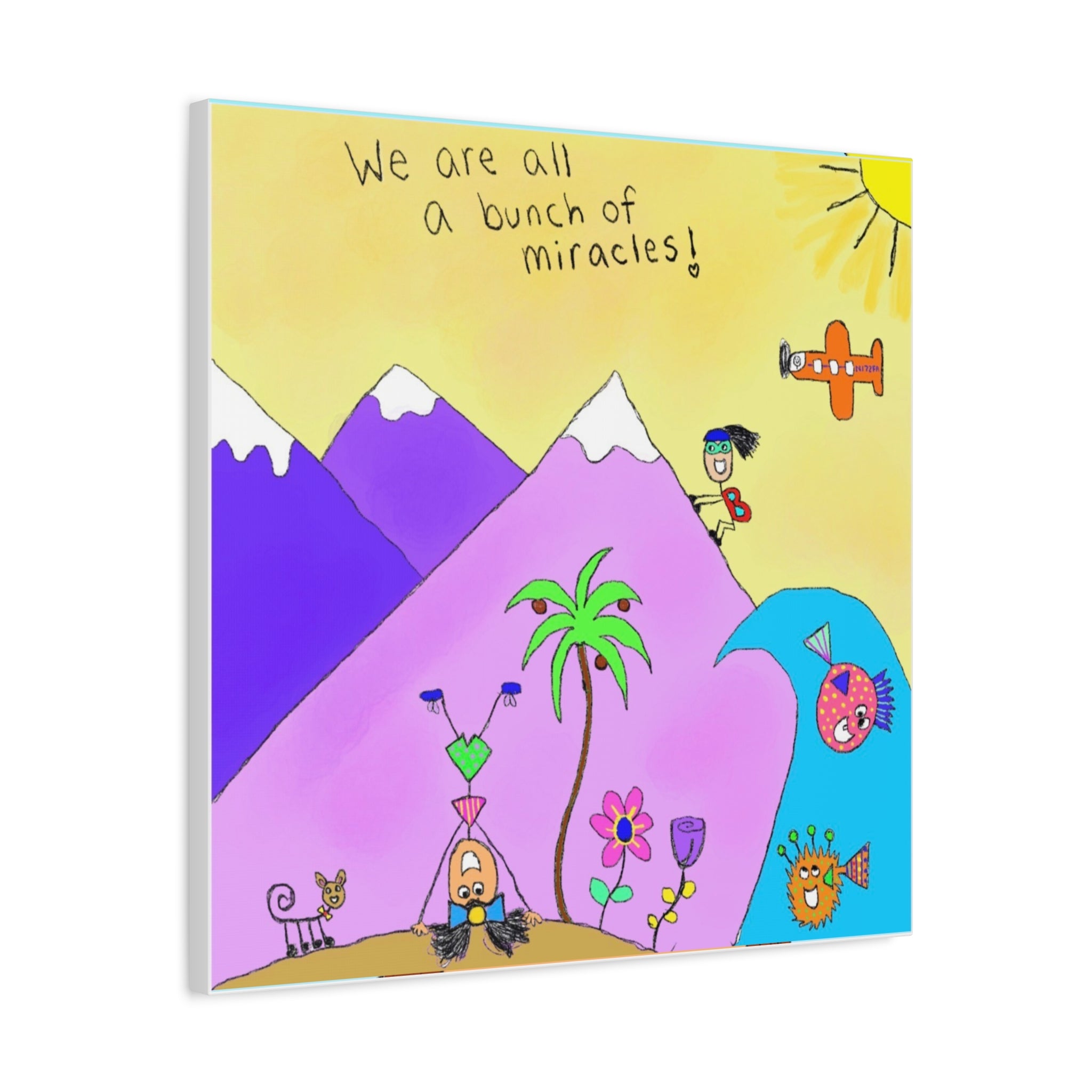 Inspirational Canvas Art "A Bunch of Miracles" — Whimsical Illustration