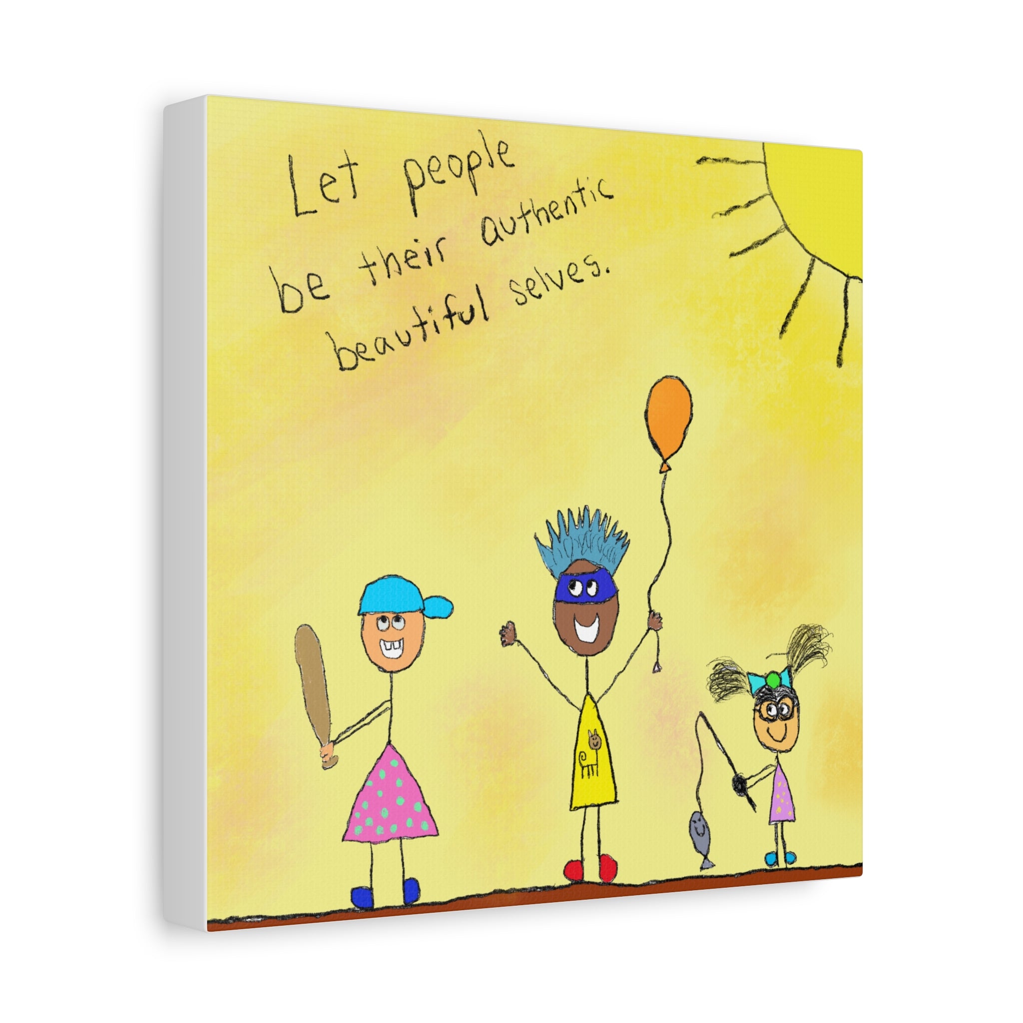 Inspirational Canvas Art "Authentic Selves" — Whimsical Illustration